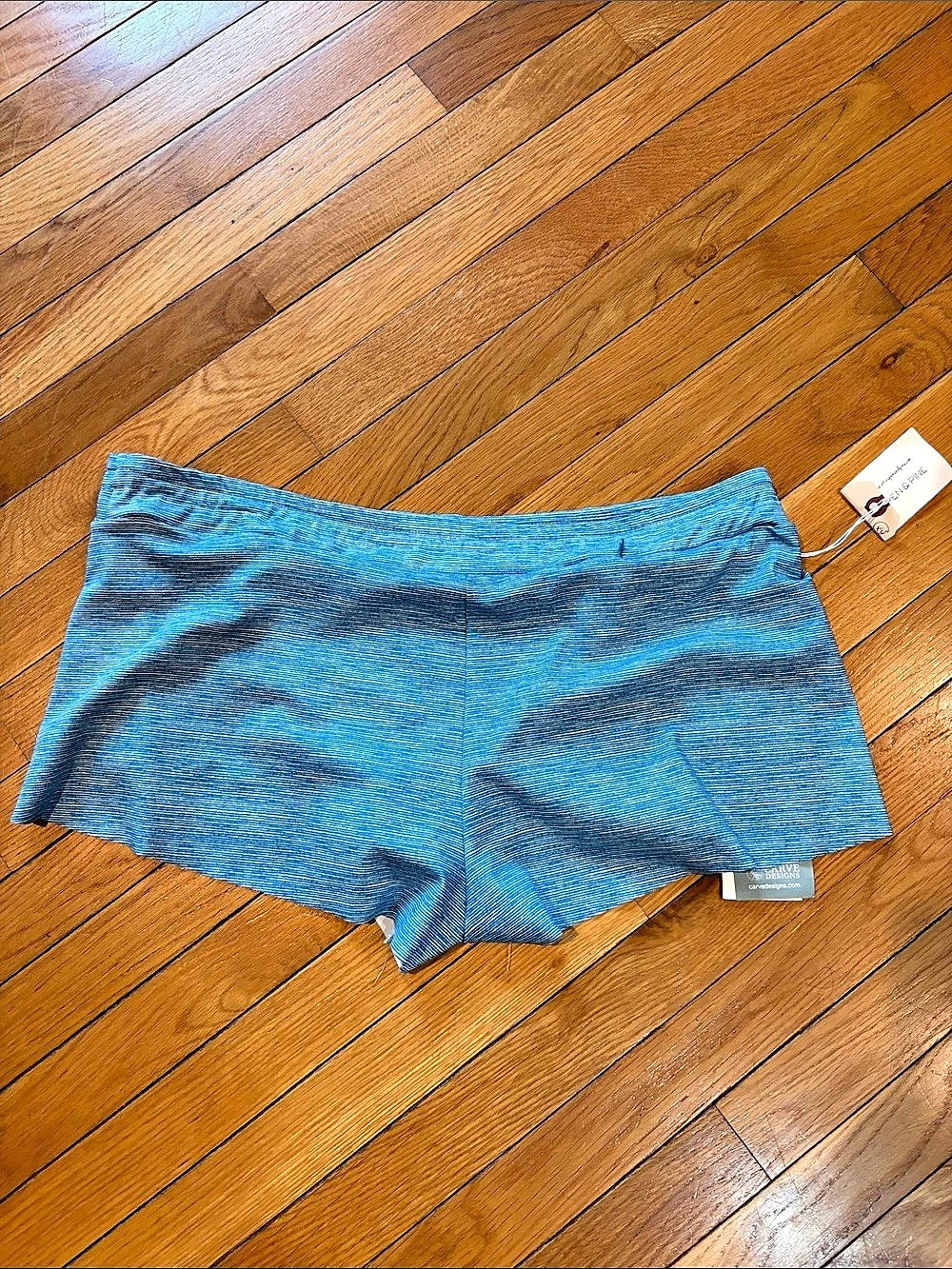 Carve Designs Swim Short Striped Blue & White Swim Shorts Size XL NWT